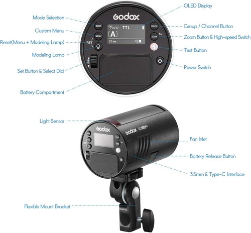 Godox AD100Pro TTL Pocket Flash 100W 2.4G Wireless HSS 1/8000s Speedlite + AK-R1 - Bild 17 von 20