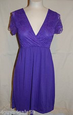 JR Womens Dress ABOVE KNEE Lace Top & Overlay ELASTIC WAIST V Neck S 3-5