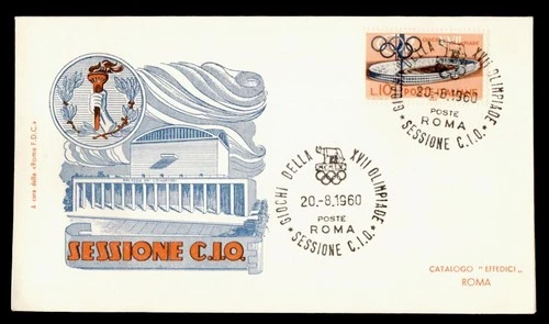 DR WHO 1960 ITALY FDC OLYMPICS SPORTS CACHET M66537
