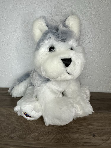 Webkinz Husky Dog 8" HM120 Plush Stuffed White Gray Puppy Ganz No Code Soft Toy