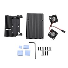 Ultra-thin Black Case Shell Box Dual Fan Heatsink For Raspberry Pi 4 Model B 4B