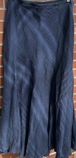 J Jill 100 Linen Maxi Skirt Blue Plaid Lettuce Edge Sz 16