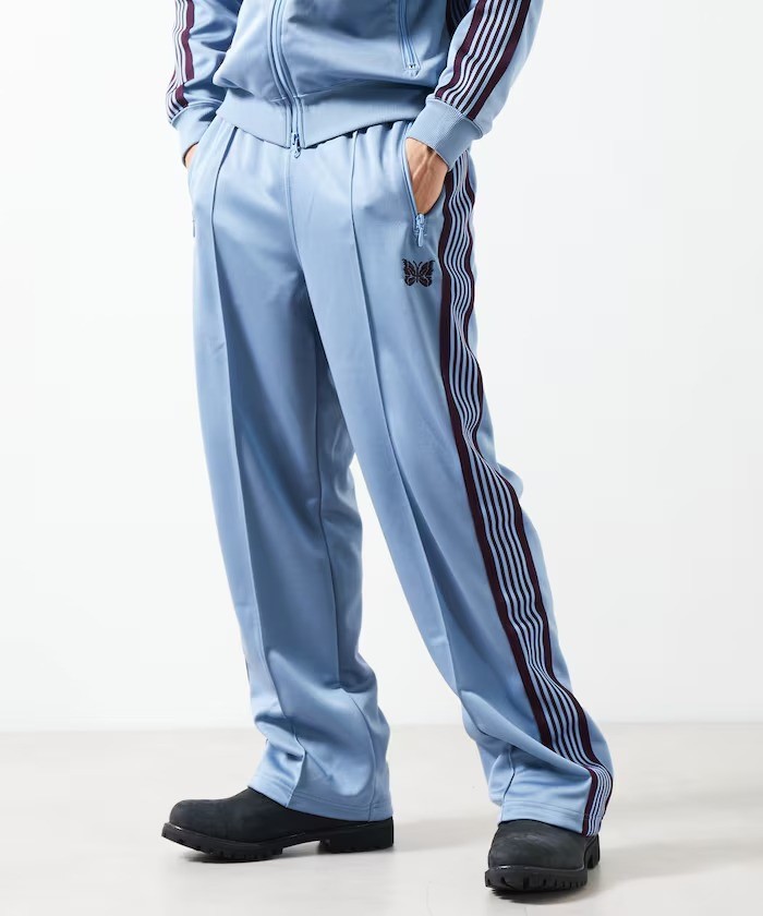 Needles / ボトム/XL/ポリエステル/BLU NEEDLES Track Pants Poly Smooth Sax Size XS,S,M,L,XL LIMITED MODEL