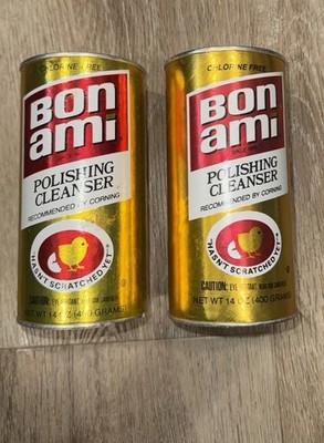 Two Vintage Bon Ami Polishing Cleanser Full Unopened Unused Sealed