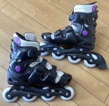 No Fear Inline Roller Skates Purple & Black UK 5-8 EU 38-42 Used  👍