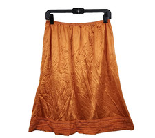 Vintage Orange Satin Half Slip Antron Nylon Skirt Waist 36/38 Size Large Tall