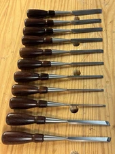 Lie Nielsen Cocobolo Chisel Set Made In USA. 1/8” Through 3/4” Plus Skews