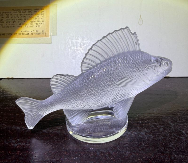 Rare Large Vtg. France Crystal Glass Fish Sculpture