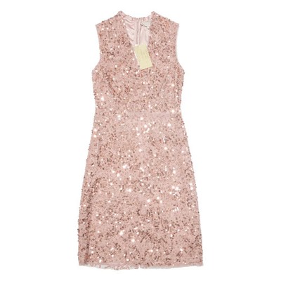 Jenny Packham Kleid Pailletten S M 36 38 rosa Zara Mango Blogger noa old money