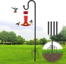 115Cm Bird Feeder Pole Stand Shepherd Hooks for Outdoor, 5-Prong Base, Heavy Dut