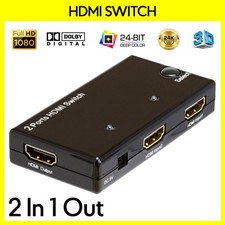 HDMI 2x1 Switcher 2 Sources 1 Display Digital Signal Amplifier Switch Full HD