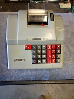 Vintage Hermes Model 165 12 Adding Machine Desk Calculator