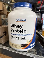 Nutricost Whey Protein Concentrate Vanilla) 5LBS Protein Powder Non-GMO 16.40 per gallon