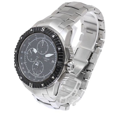 TISSOT T-Navigator Chronograph Automatic Black Dial Stainless Steel Men's Watch