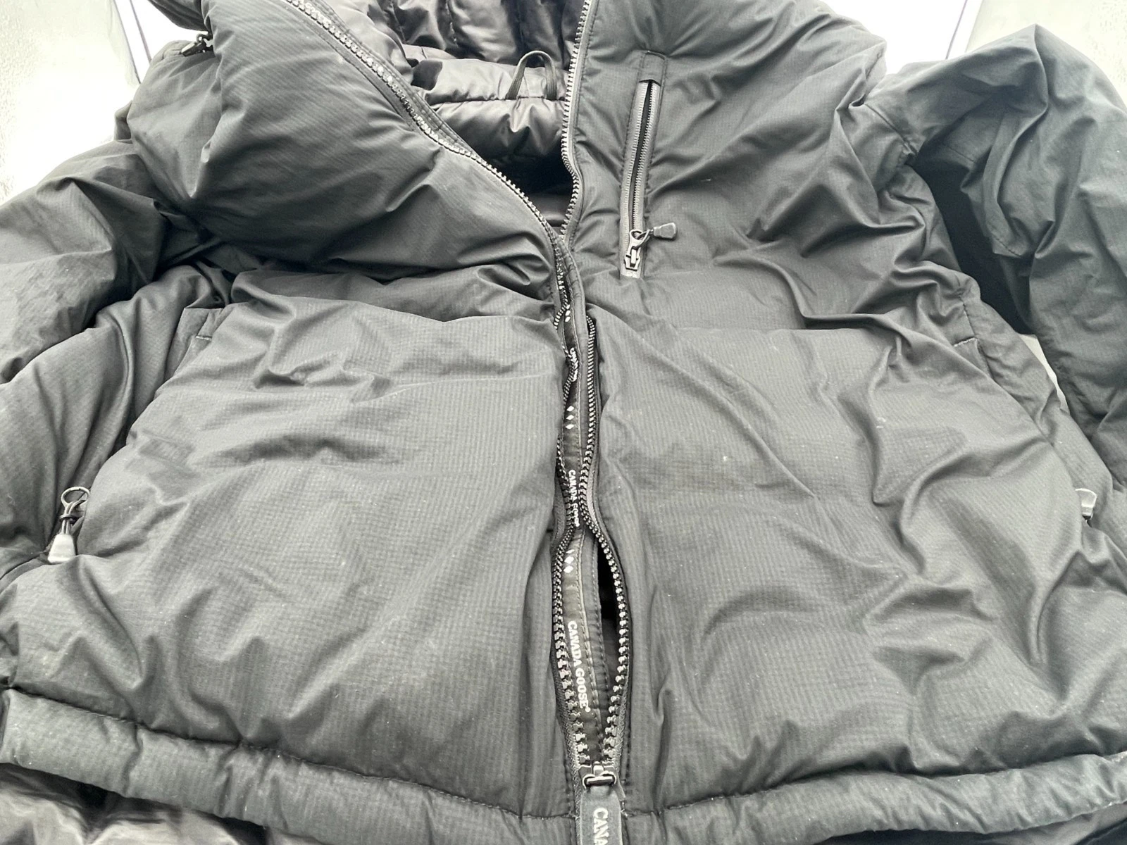 Giubbotto piumino uomo CANADA GOOSE Lodge con cappuccio nero taglia XL nero noir