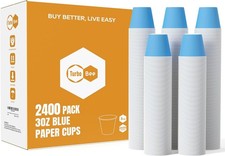 3oz Disposable Paper Cups 2400Pack Small Bathroom Cups Bulk Rinse Small Blue