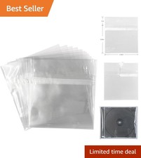 100 Crystal Clear CD Jewel Case Sleeves - Resealable  Food-Grade Safety