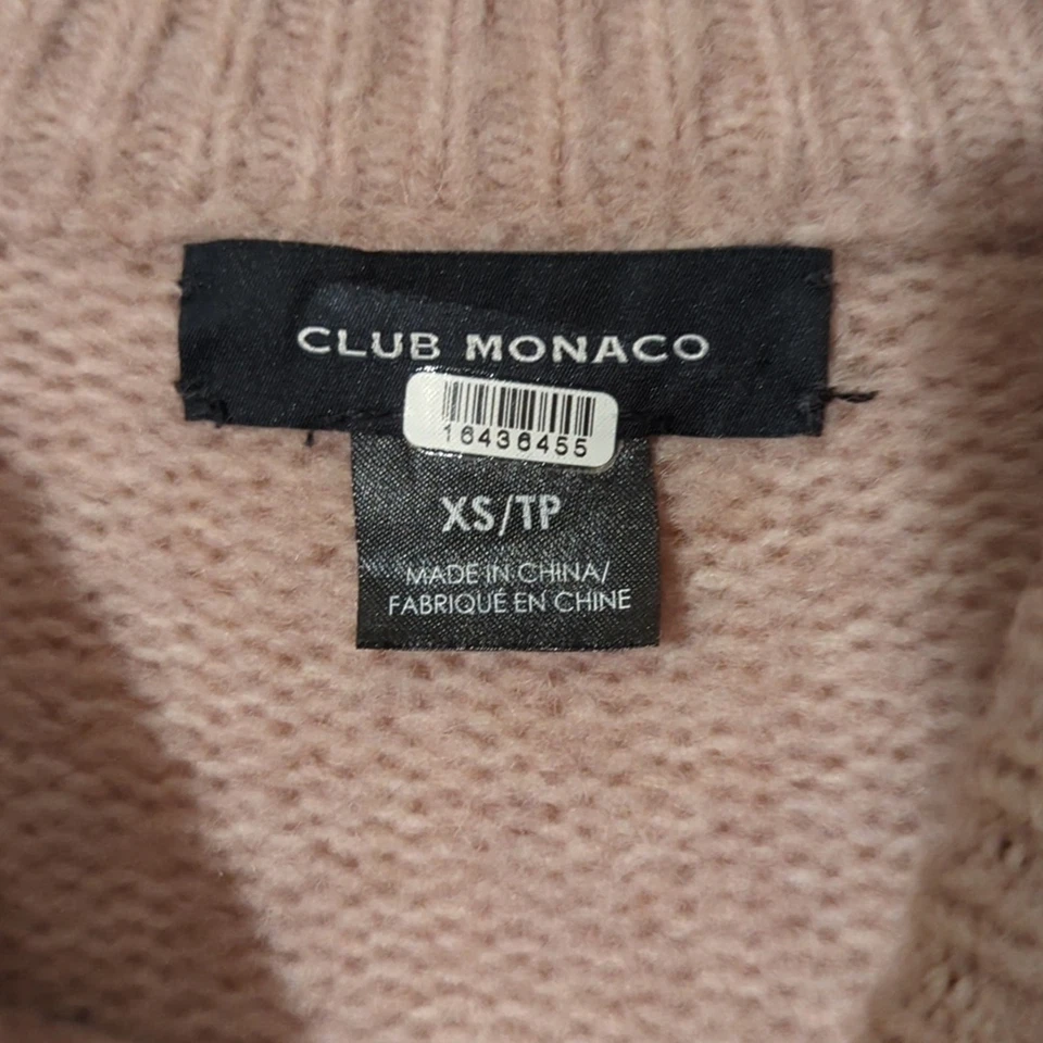 Club Monaco Sz XS Hellbraun Langärmlig Rundhals Wolle Alpaka Blend Pullover - Bild 4 von 4