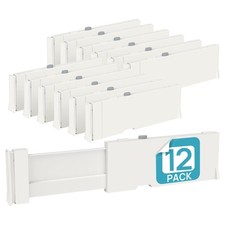12 Pack Drawer Dividers for Clothes, 4" High 11.3"-17" Adjustable Expandable ...