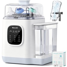 Baby Bottle Washer,Upgraded 3-Layer Cleaning,Sterilizer Dryer,8 Bottles