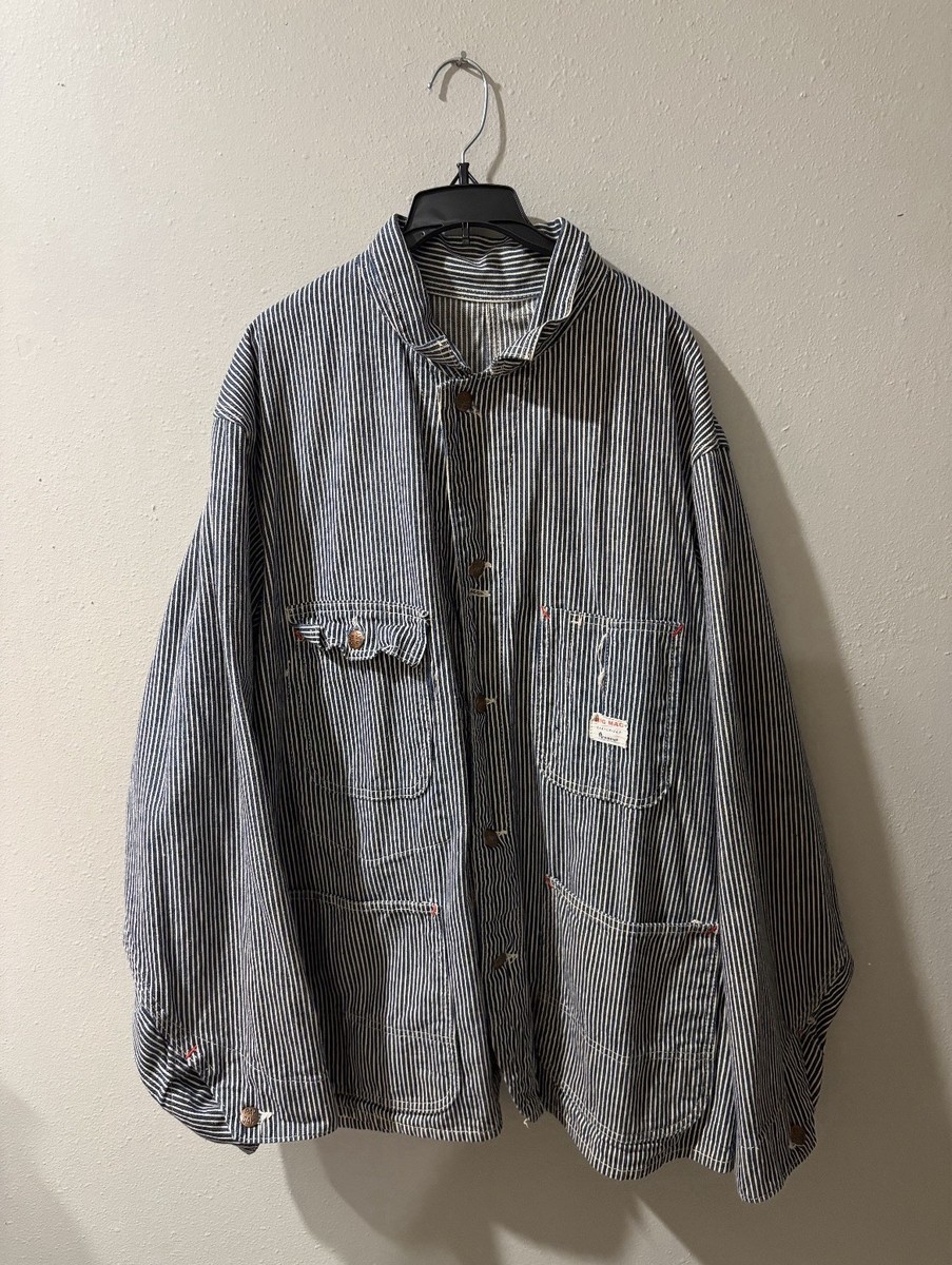 Vintage 1950's Big Mac Hickory Stripe Chore Jacket Payday Sz XL | eBay