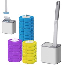 Disposable Toilet Brush, Toilet Cleaning System with 24pcs Refills Brush, Ext...