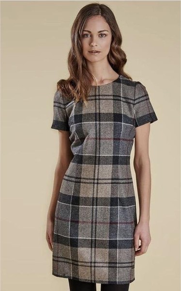 Women Barbour Dress Grey Wool 36