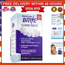 96 Count Cleaning Tablets for Clear Retainers  Dental Appliances - Minty Fresh