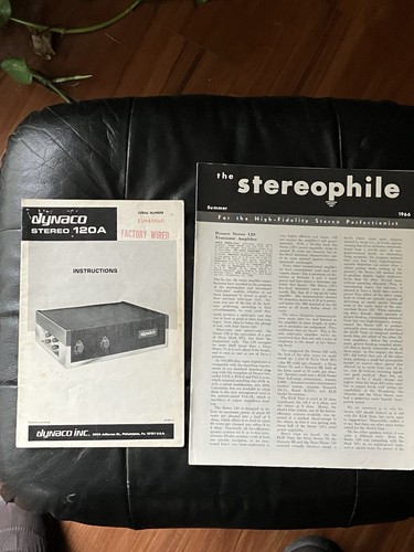 dynaco Stereo 120A Vintage Instruct Schematic Stereophile Review 1966 Original - Picture 1 of 1