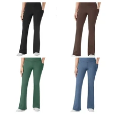 Member's Mark Flare Yoga Pants High Rise Stretch w/ Pockets XS, S, M, L, XL, XXL