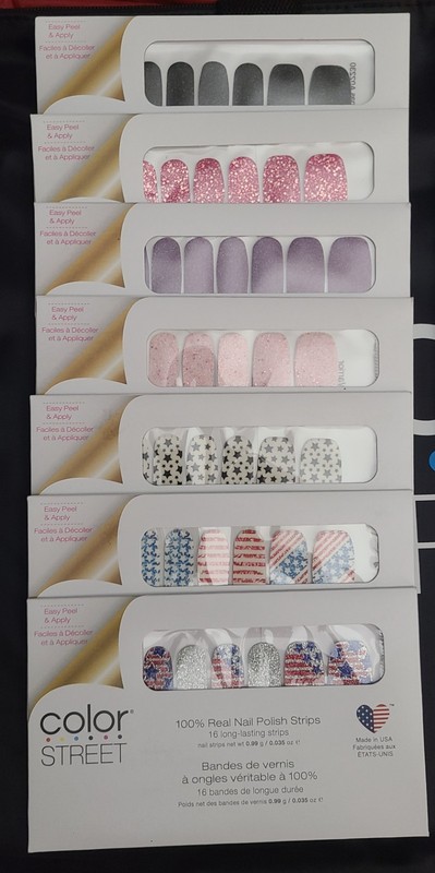 color street nail strips bundle including retired holiday, glitter and solid set
