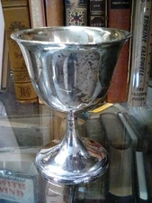 International Lord Saybrook Sterling Silver Gold Wine Goblets 4-1/4” No Mono