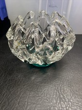 Green And Clear Glass Decorative Bowl