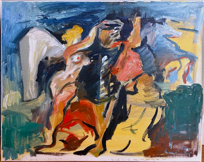 Classical Abstract Figures In Landscape Oil Painting On 16 x20  Canvas BVC
