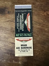 D202 Ace Hardware Bruce La Salle Illinois Vintage Matchbook Cover