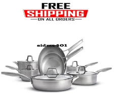Calphalon Premier Stainless Steel Pots and Pans, 12-Piece Cookware Set New Model