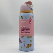 Owala x Urban Outfitters 32oz FreeSip Picnic Prep Macaroon Blue Water Bottle