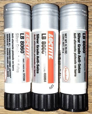 X3!!! Loctite LB 8060 - 37230 Silver Anti-Seize Sticks - Brand New! Exp. 2030!