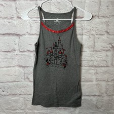 Walt Disney World Girls Tank Top Small Gray Castle Minnie Mouse Graphic Disney