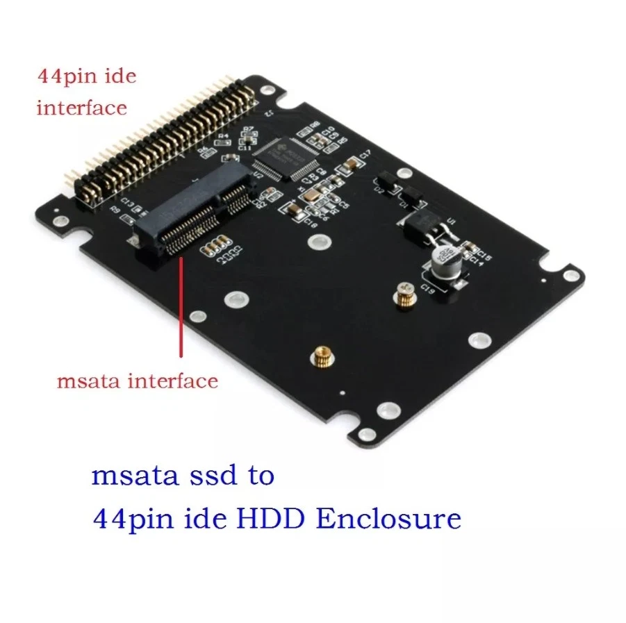 MSATA to 2.5" IDE HDD SSD mSATA to PATA Adapter Converter Card 44PIN Case - Image 4 of 4