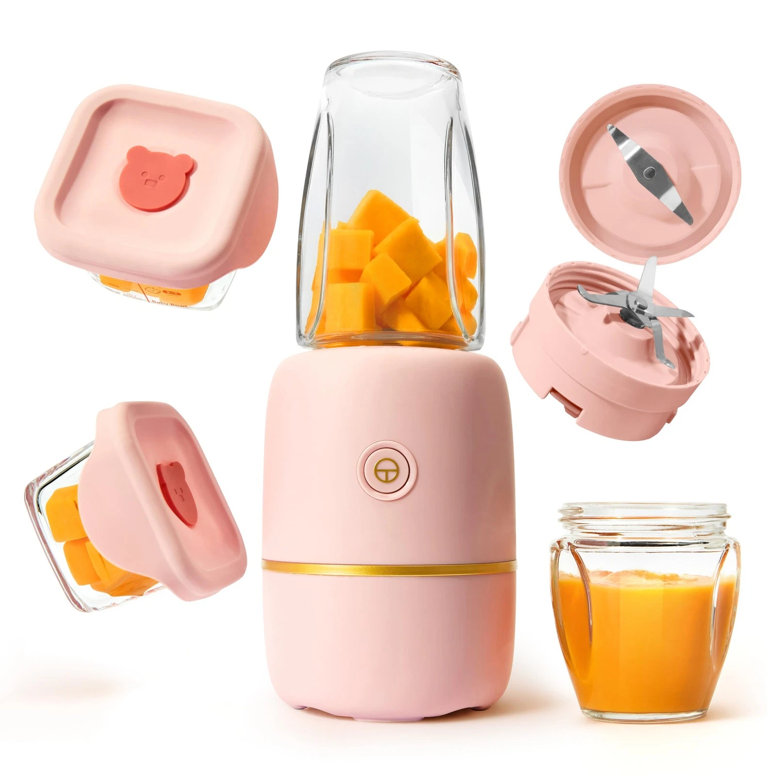Bubble Blender, Baby Food Maker & Puree Blender with 2 Borosilicate Glass Cup...