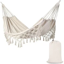 Tassel Nest Hammock Swing Chair Bed Boho Brazilian Macrame Fringed Net 2 Person