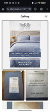 Piu Belle Queen Duvet Set Made in Portugal 100 Cotton 3-piece Soft Percale Blue