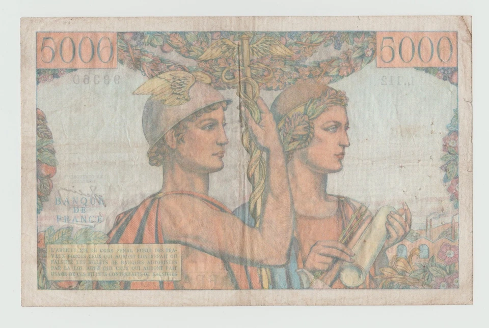 France - 5000 francs Terre et Mer - 2-10-1952 L.112 93360 - Photo 2/2