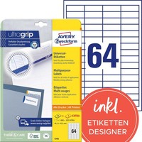 Avery Zweckform Universal-Etiketten 48,5 X 16,9 Mm Weiß 1.920 Etiketten
