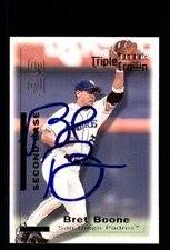 Signed Baseball Card Auto Bret Boone 2001 Fleer Triple Crown #111 Padres
