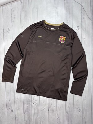 Barcelona Vintage Long Sleeve Soccer Jersey 2008 Size L Training