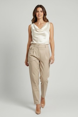 Envelope 1976 Women s Size 40 Solid Beige High Waist Marais Pants 100% Wool
