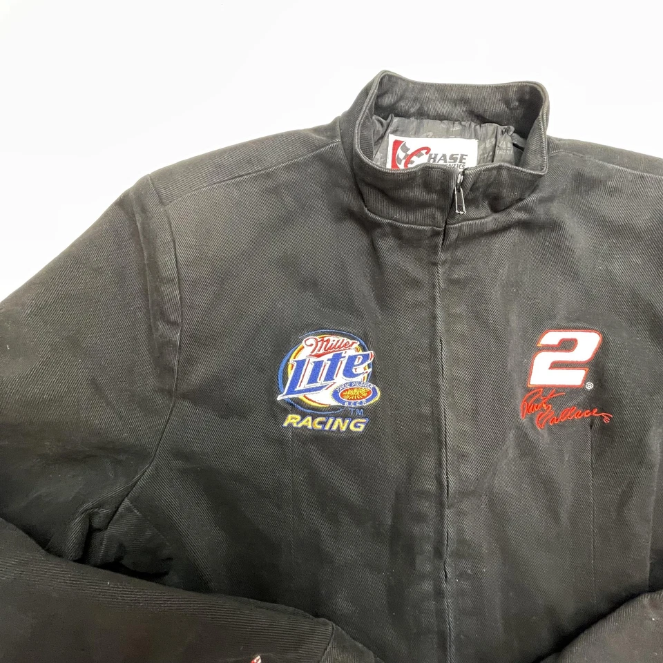Chaqueta NASCAR De Colección Mujer XL Negra Rusty Wallace 2 Miller Lite Chase Auténtica Foto 4 de 4