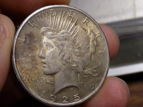 PEACE SILVER DOLLAR 1925 NICE TONED UNC PRETTY COLORS 90% SILVER DOLLAR